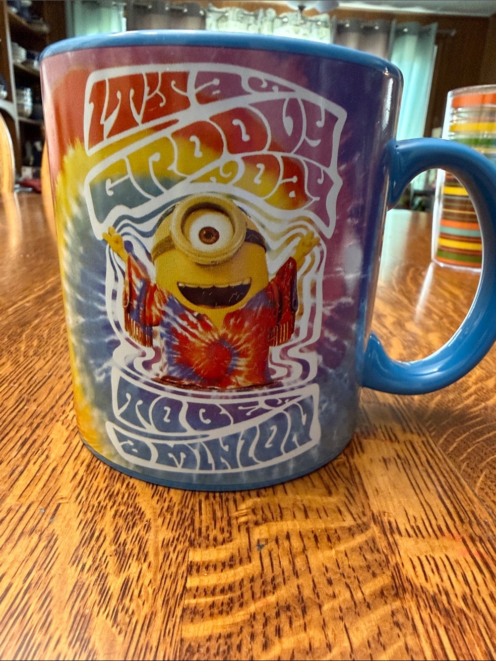 Minion Universal Studios Tie-Dye Ceramic Mug - Blue Multicolor